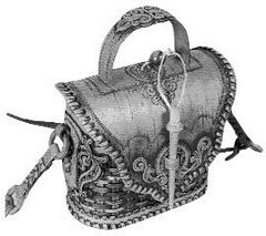 С.Н. Шаталова. Дамская сумочка - береста - резьба - плетение - 2000 г.